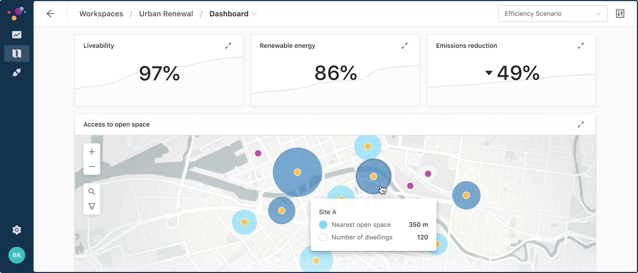 Screenshot of the Kinesis platform